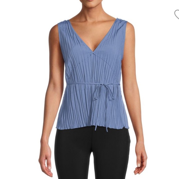 Vince Tops - Vince Pleated Peplum Top Light Blue